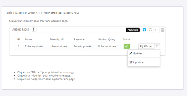 Module Prestashop landing page Module Prestashop landing page